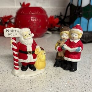 Festive Santa and Carolers Figurine Set